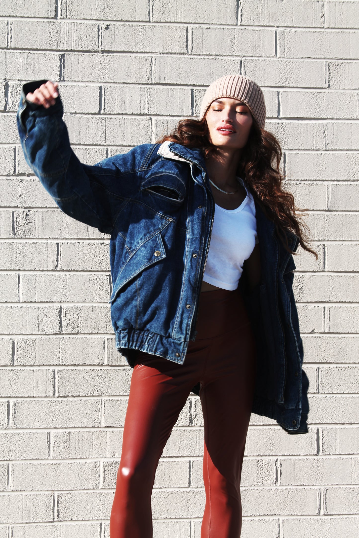 QUEENS denim bomber jacket, XL *VINTAGE*