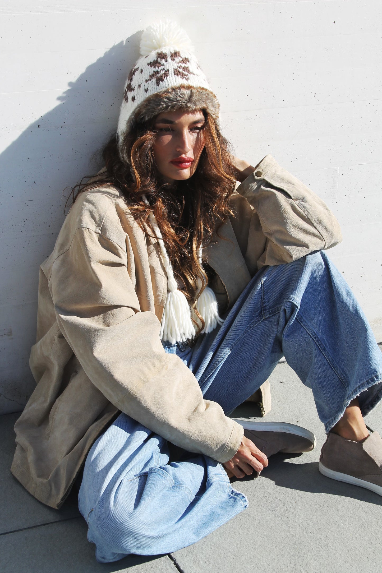 WEST WIND oversized suede farm jacket, XL *100% GENUINE LEATHER + VINTAGE* Junction West >>desert sand