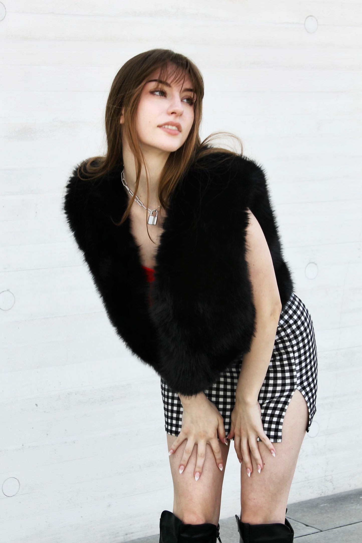 AFTER PARTY faux fur vest, M/L