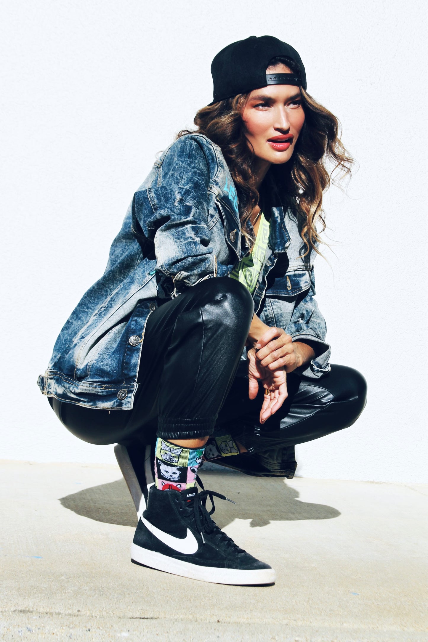 LEGEND patchwork denim jacket, XL >> antiqued dark wash + tiger patchwork