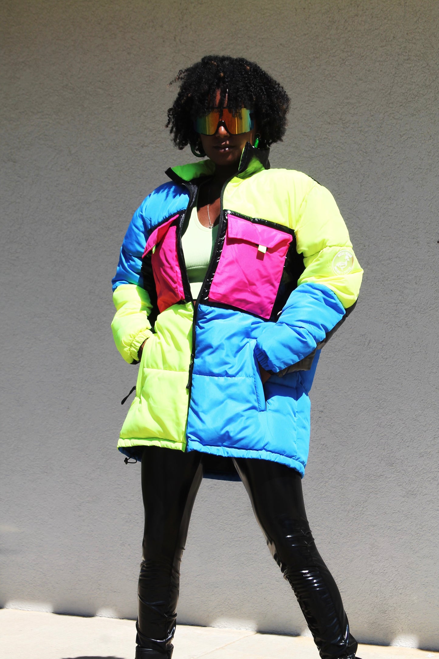 BIG EGO color-block puffer jacket, men’s medium *MADE IN SWEDEN*