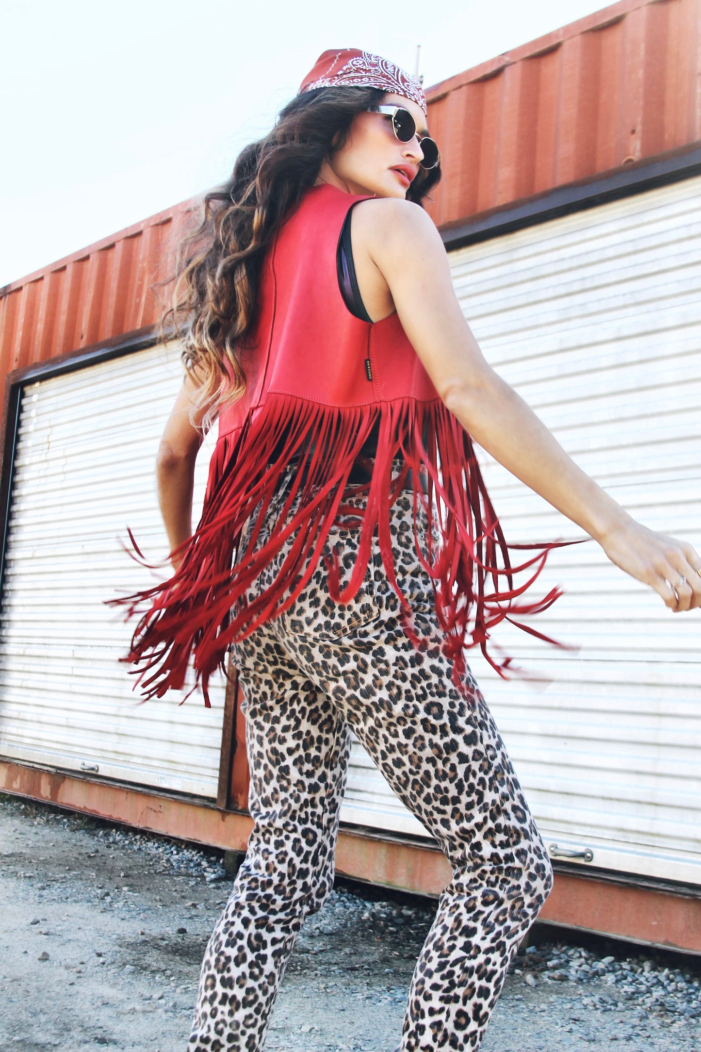 FRINGE ‘N’ FURIOUS suede + fringe vest *HANDMADE IN THE USA + 100% LEATHER* >> scarlet red