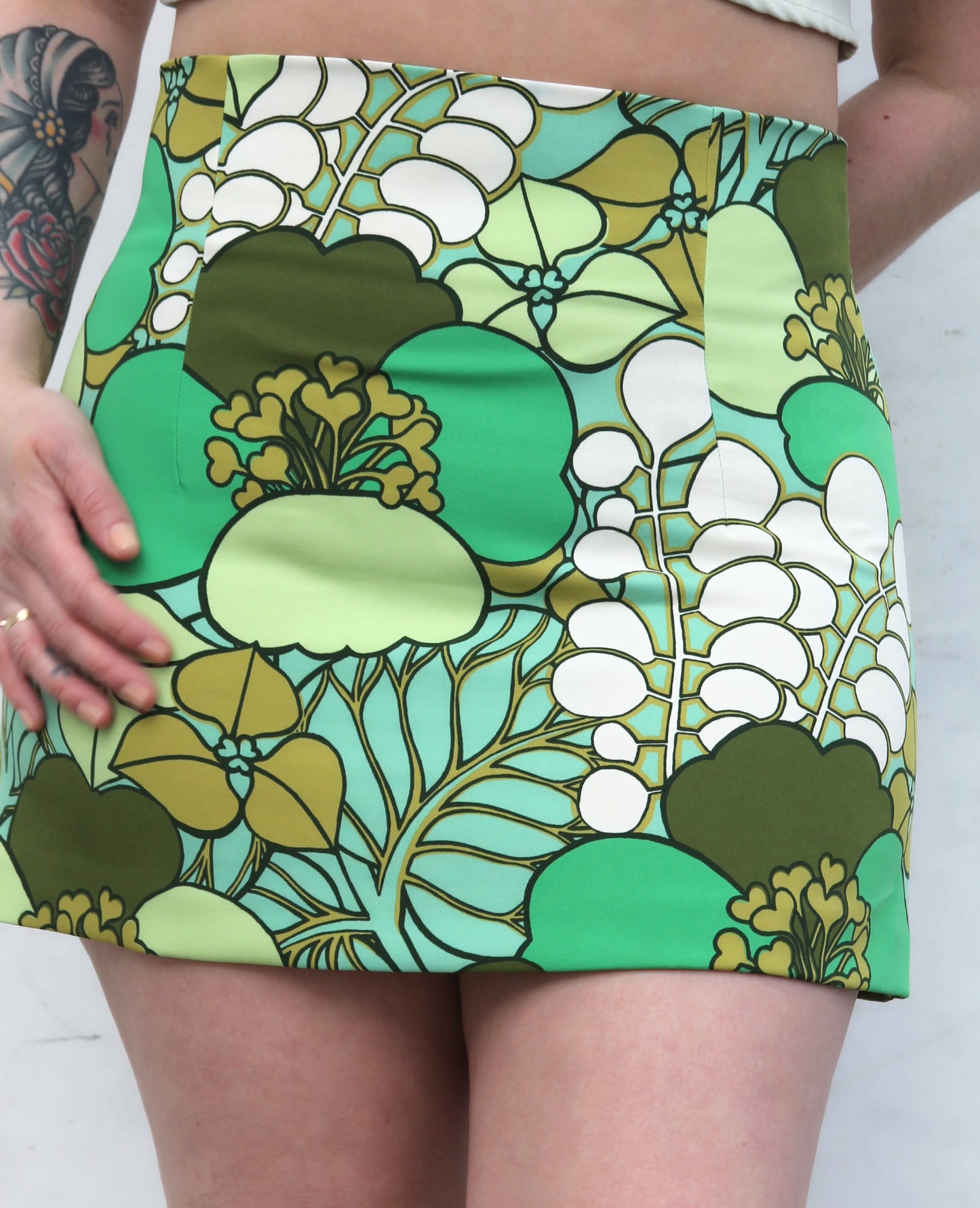 RETRO PIXI floral mini skirt, large