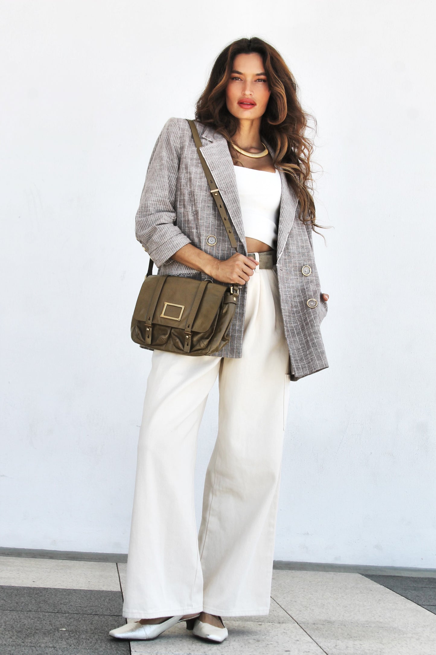 MARC JACOBS crossbody purse, GENUINE LEATHER + MARC BY MARC JACOBS >> liquid taupe
