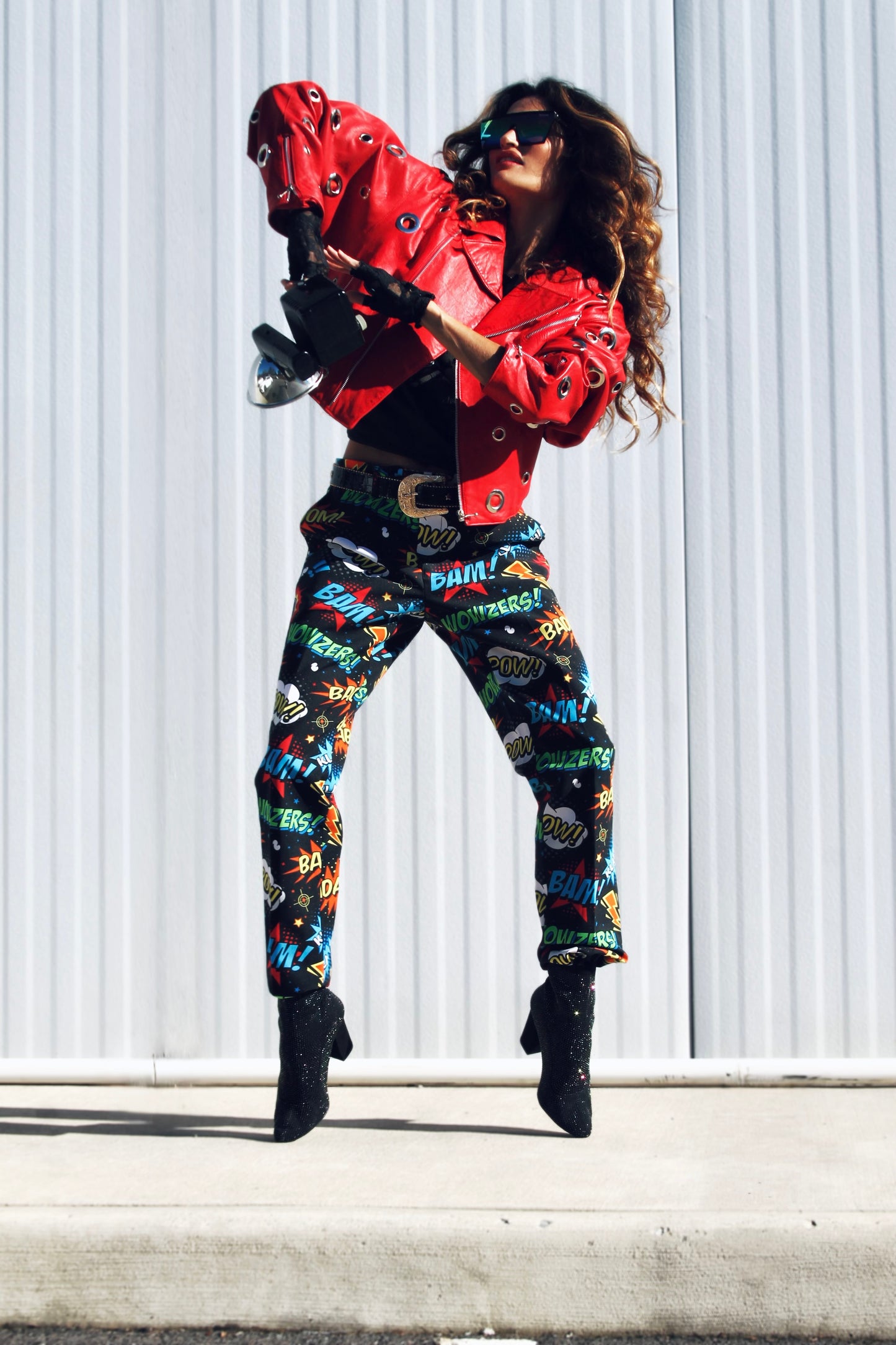 YOUNG AND RECKLESS leather moto jacket *VINTAGE + 100% GENUINE LEATHER* >> candy apple red