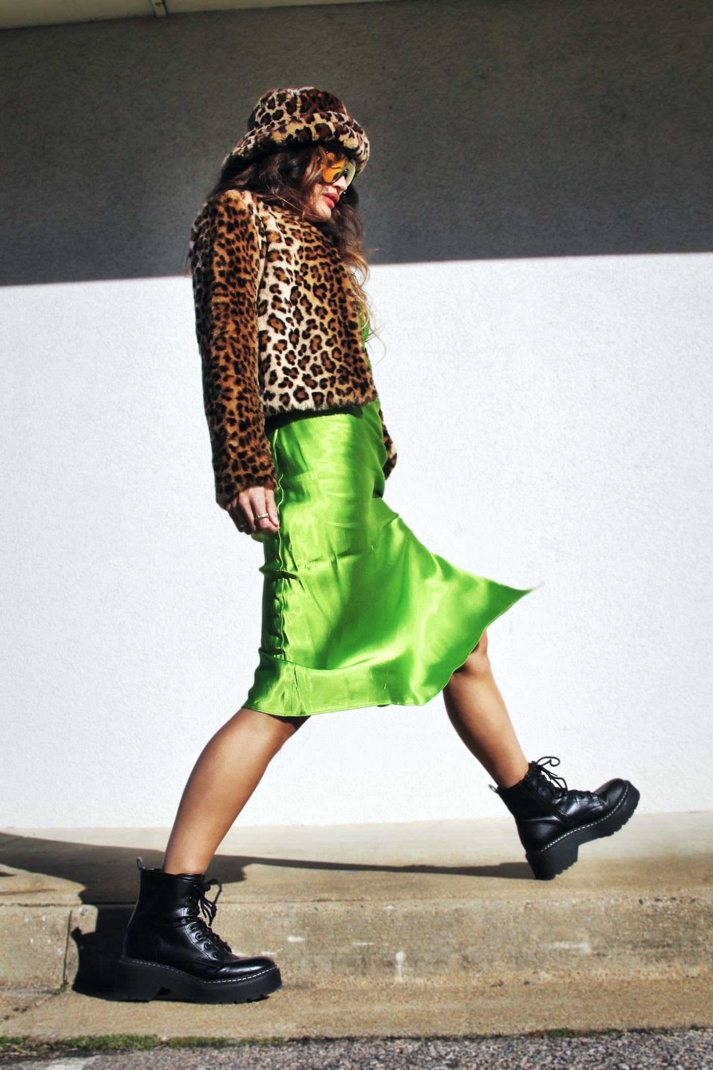 REBEL KITTY faux fur leopard  jacket, XS