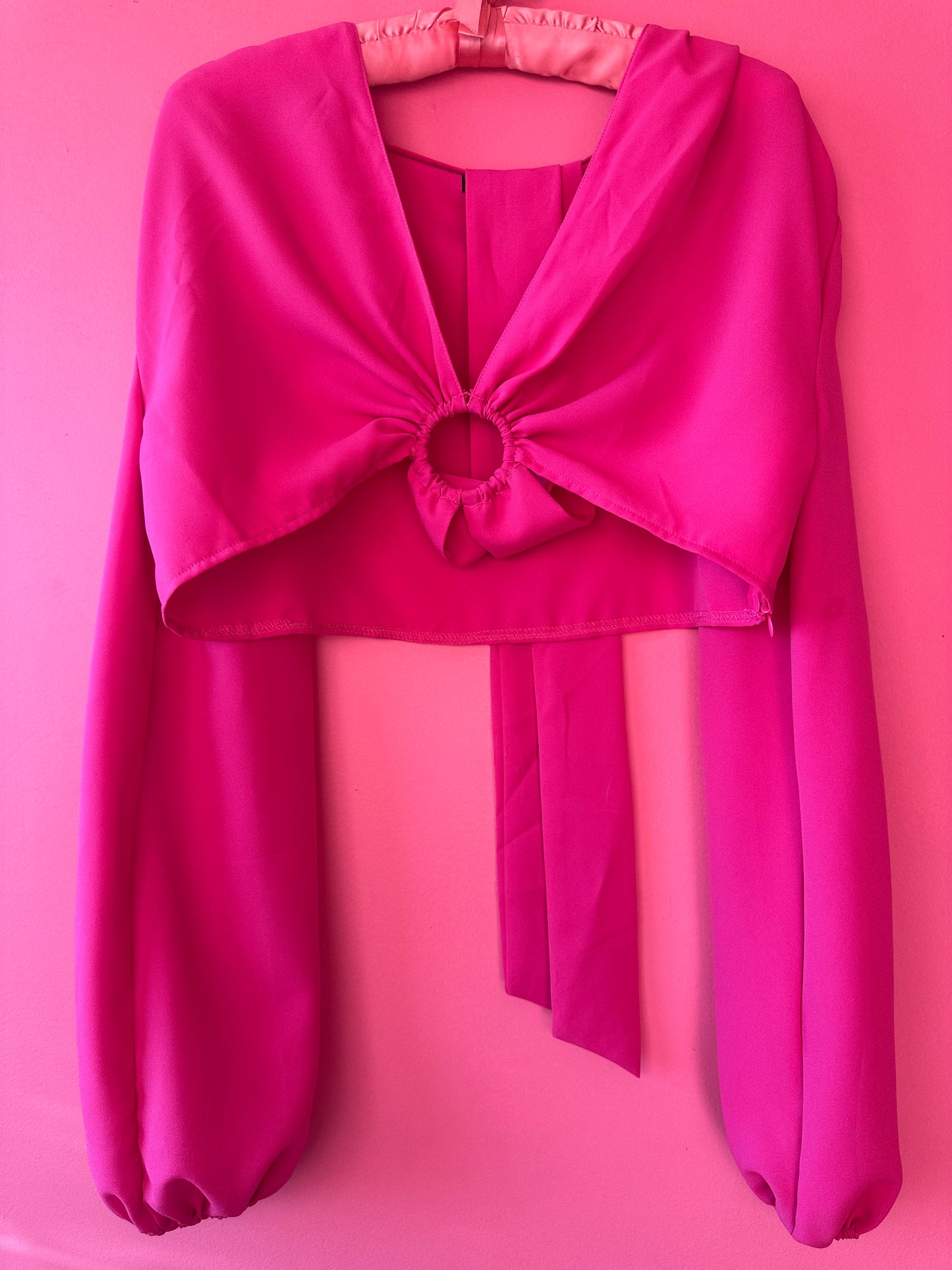 IT’S ELECTRIC hot pink wrap crop, small