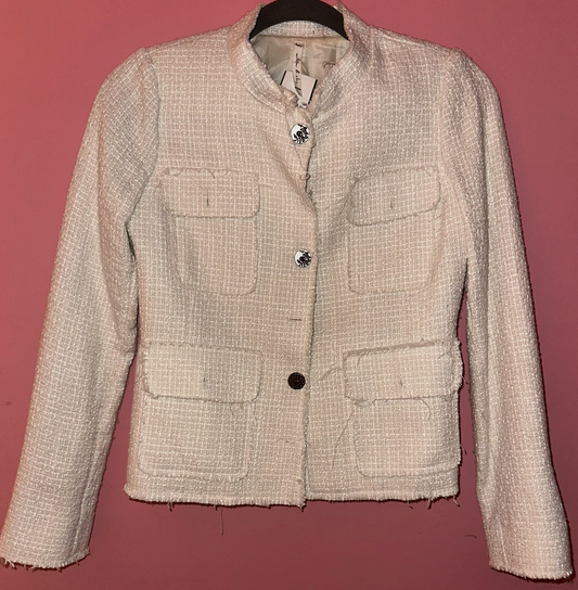 AS IF tweed jacket, small >> winter white