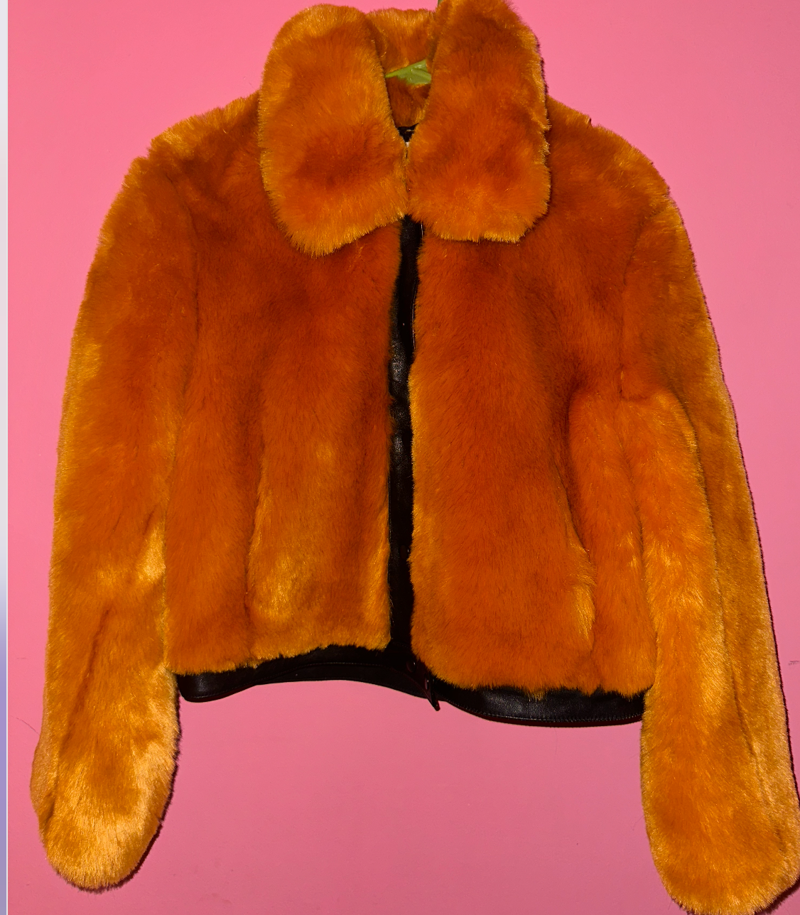 HONEY POT faux fur bomber, small >> rust