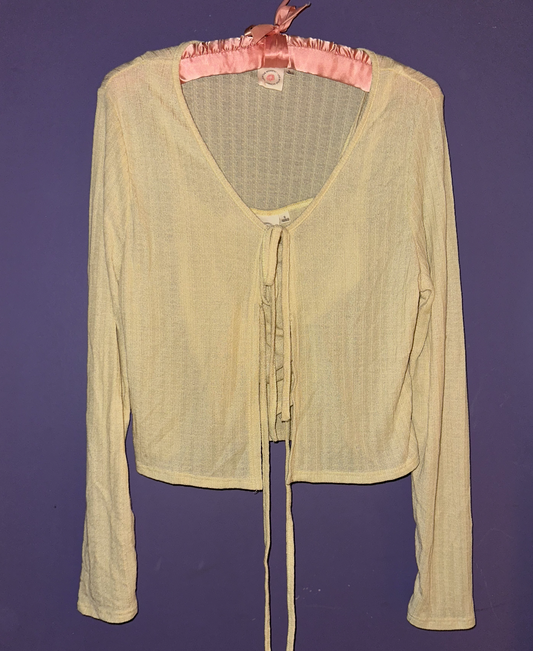 MISS MAYBERRY tank sweater set, small >> sunny yellow