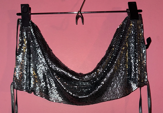 SWEETHEART gunmetal bandeau top, small