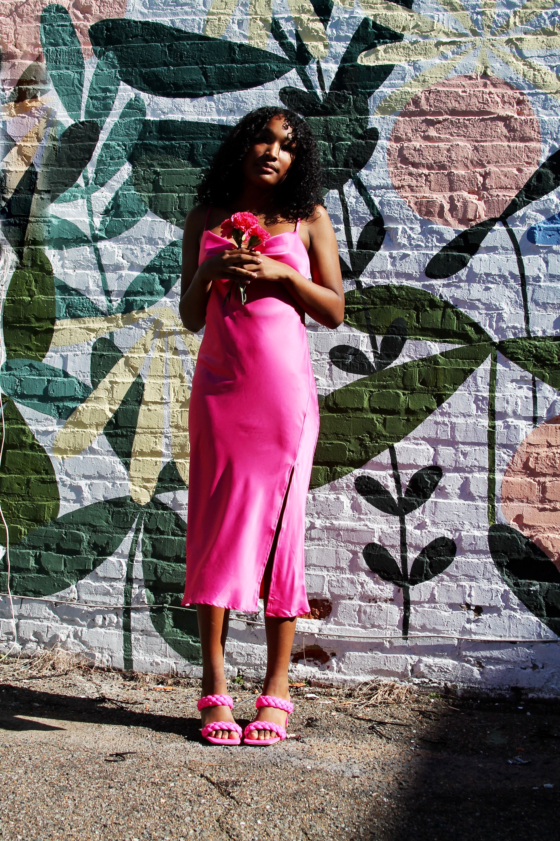 BUBBLEGUM hot pink slip dress, small Foxy Fable BUBBLEGUM hot pink slip dress, small Foxy Fable