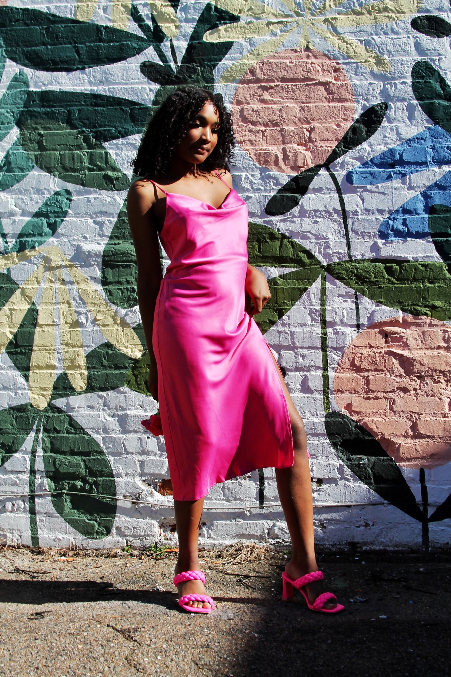 pink slip dress BUBBLEGUM hot pink slip dress, small – Foxy Fable