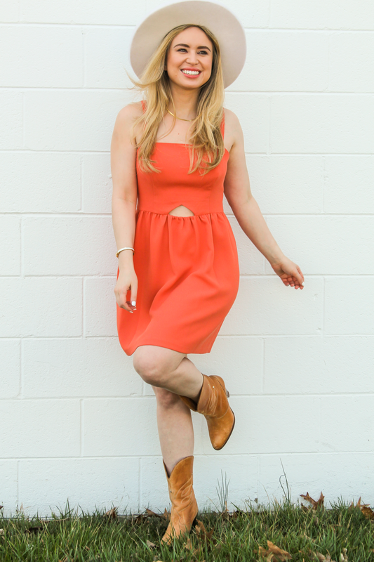 Molly orange cut out dress