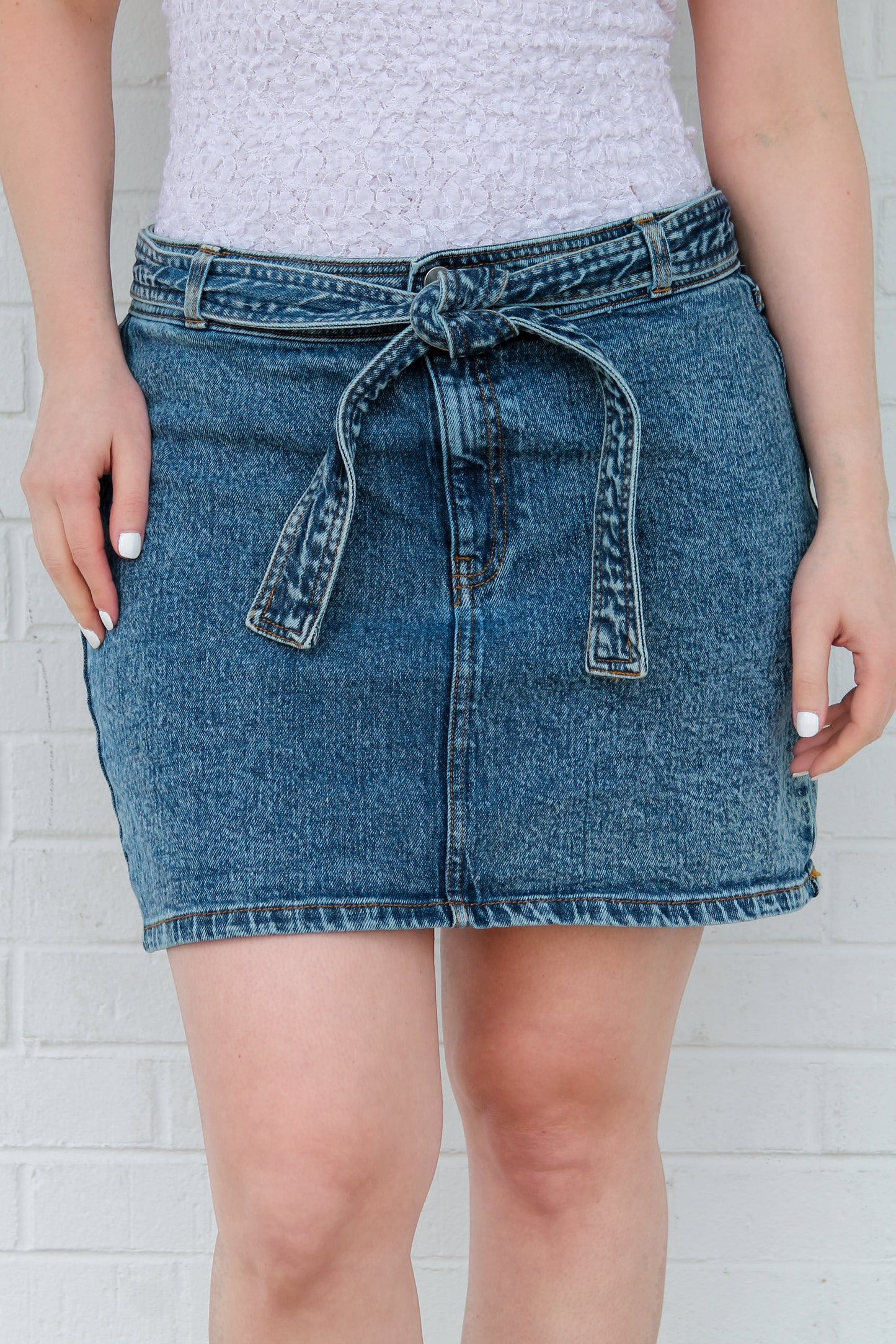 Here to Stay denim mini skirt